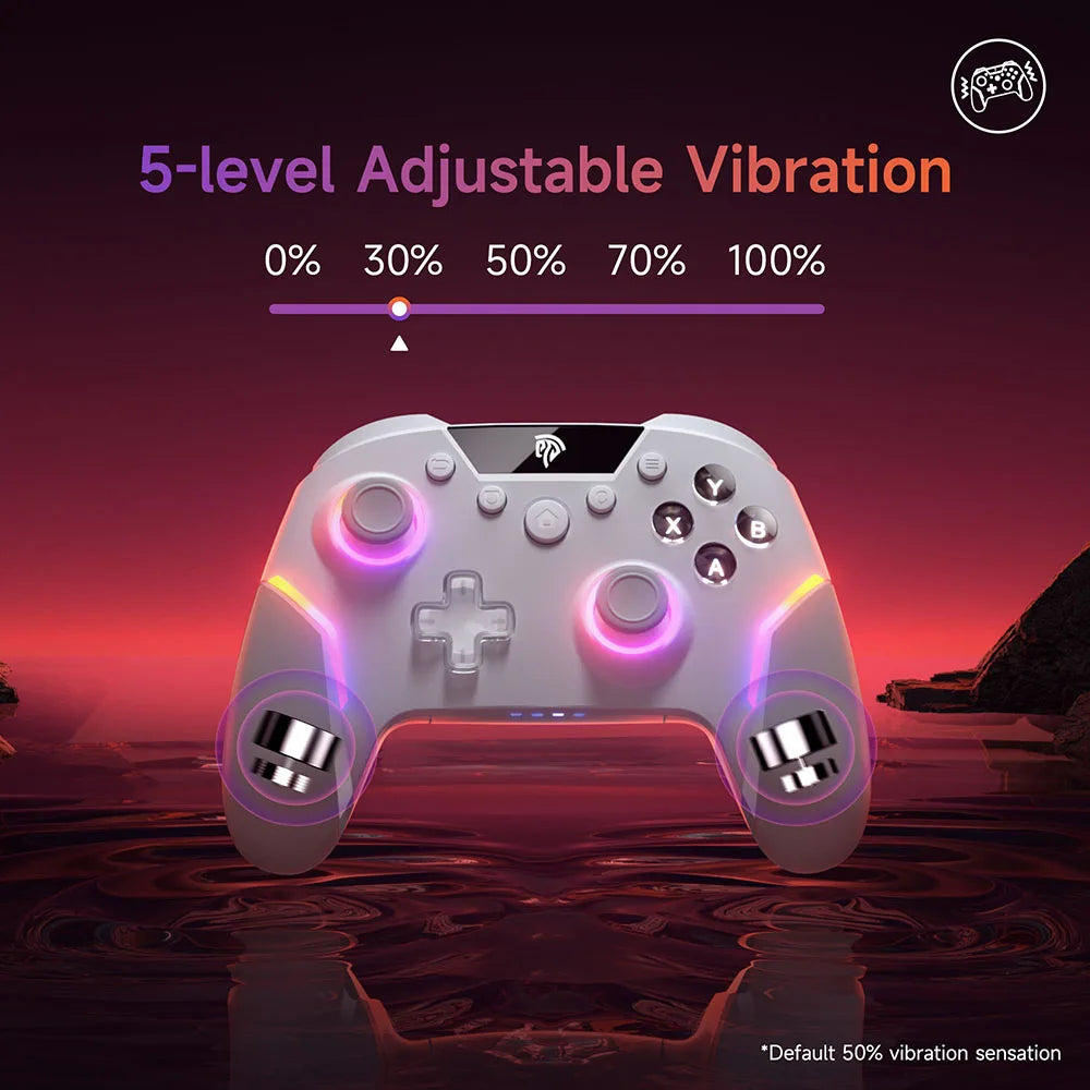 Manette sans fil EasySMX X20 – Compatible PC, Switch, TV, téléphone, laptop – Joysticks Hall, gâchettes micro, effets RGB