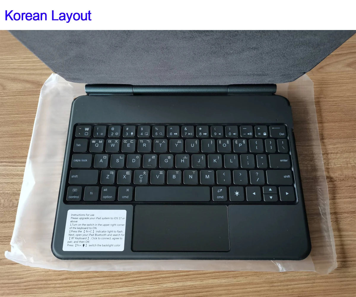 Clavier Bluetooth rétroéclairé pour iPad A16 11e / iPad 10e génération – housse magnétique intelligente 2025