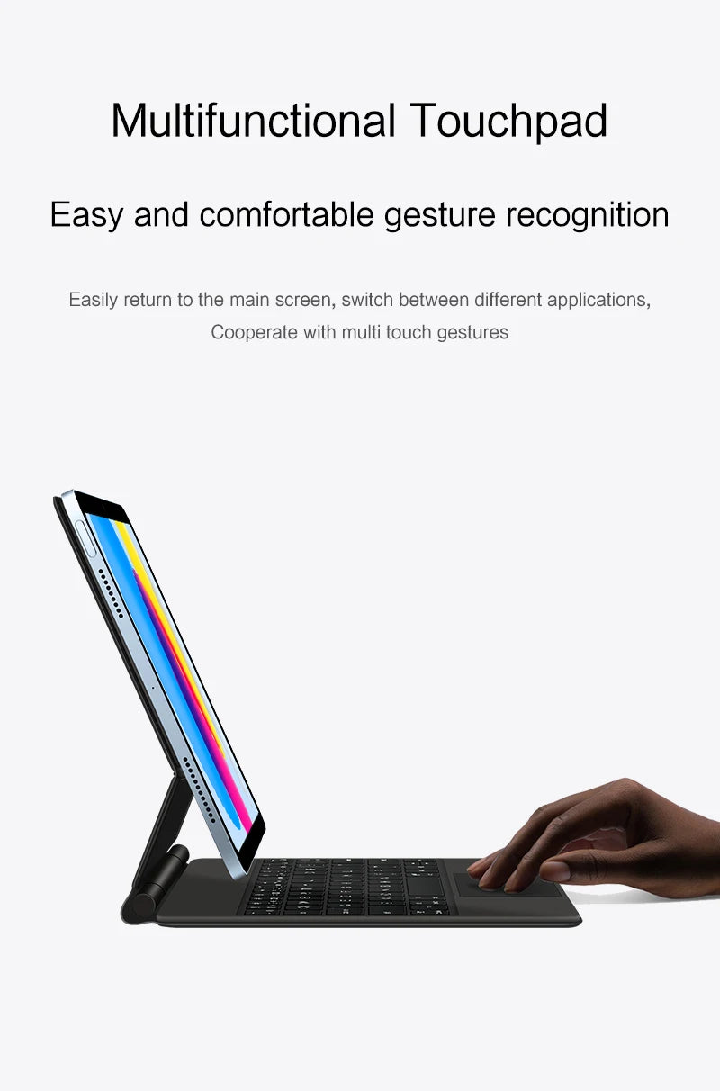 Clavier Bluetooth rétroéclairé pour iPad A16 11e / iPad 10e génération – housse magnétique intelligente 2025