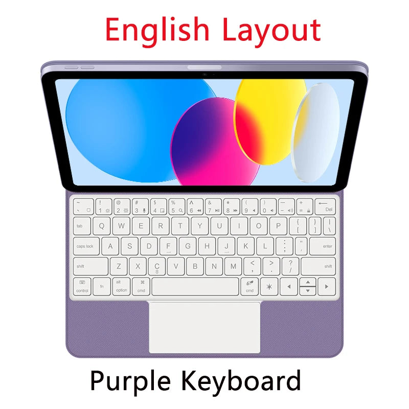 Clavier Bluetooth rétroéclairé pour iPad A16 11e / iPad 10e génération – housse magnétique intelligente 2025