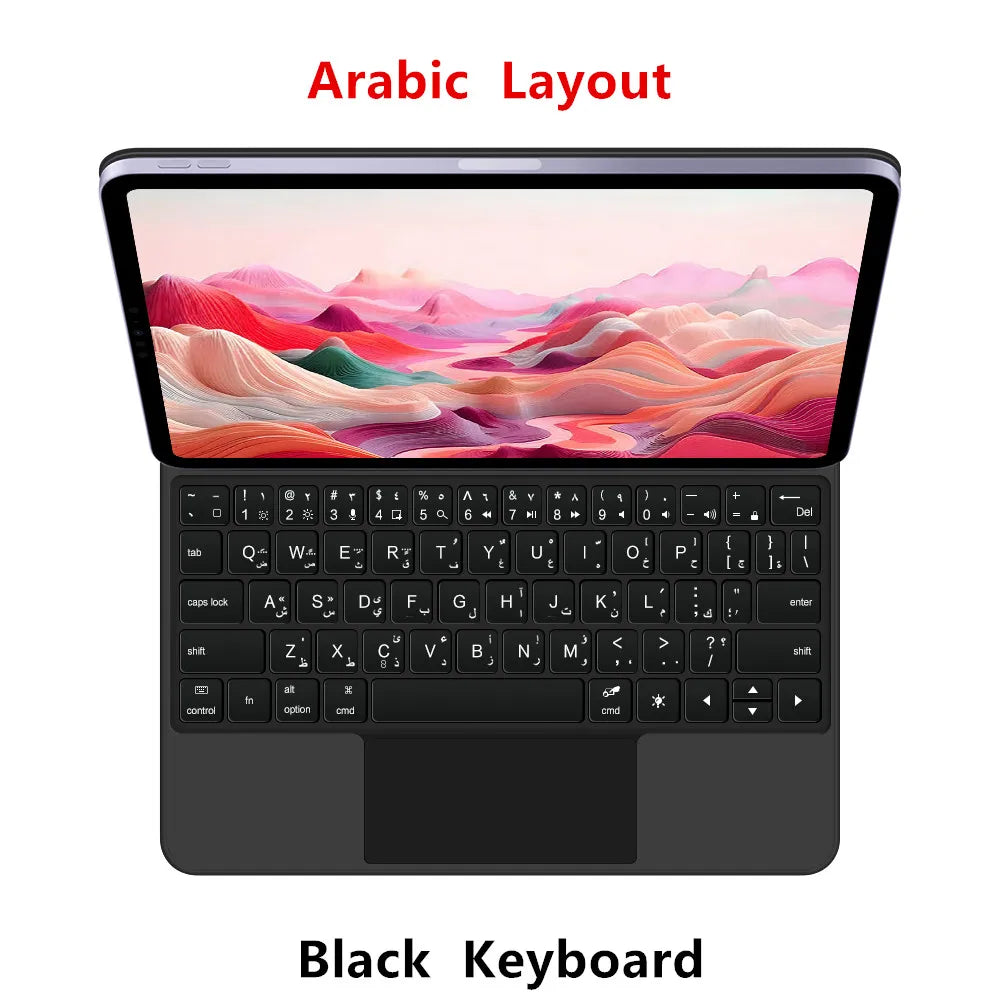 Clavier Bluetooth rétroéclairé pour iPad A16 11e / iPad 10e génération – housse magnétique intelligente 2025