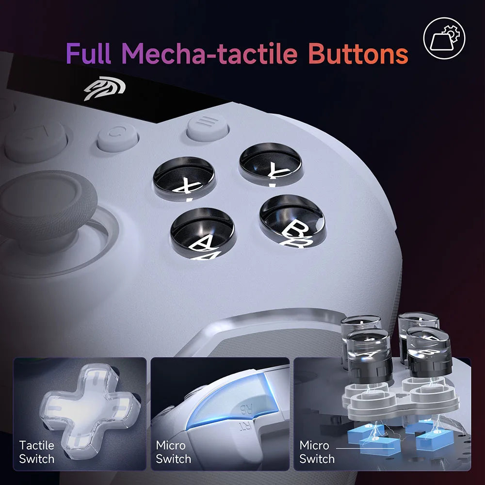 Manette sans fil EasySMX X20 – Compatible PC, Switch, TV, téléphone, laptop – Joysticks Hall, gâchettes micro, effets RGB
