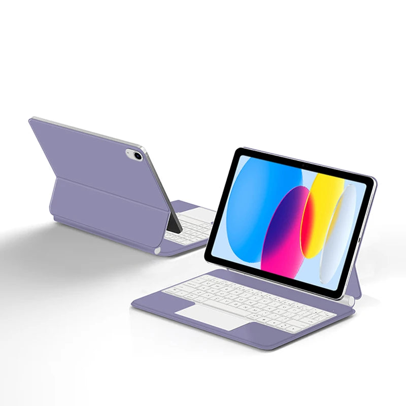 Clavier Bluetooth rétroéclairé pour iPad A16 11e / iPad 10e génération – housse magnétique intelligente 2025