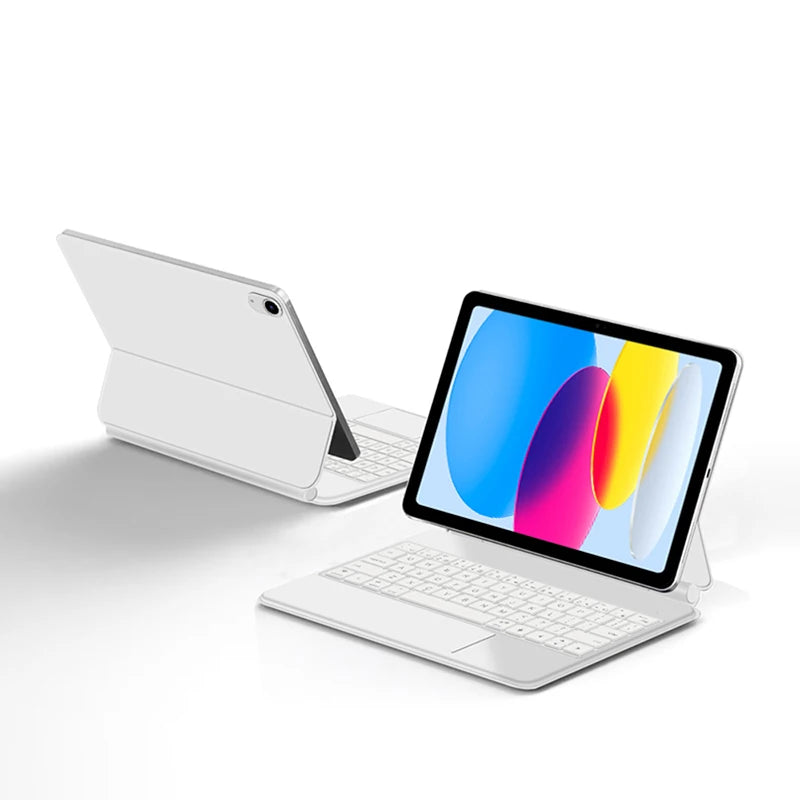 Clavier Bluetooth rétroéclairé pour iPad A16 11e / iPad 10e génération – housse magnétique intelligente 2025