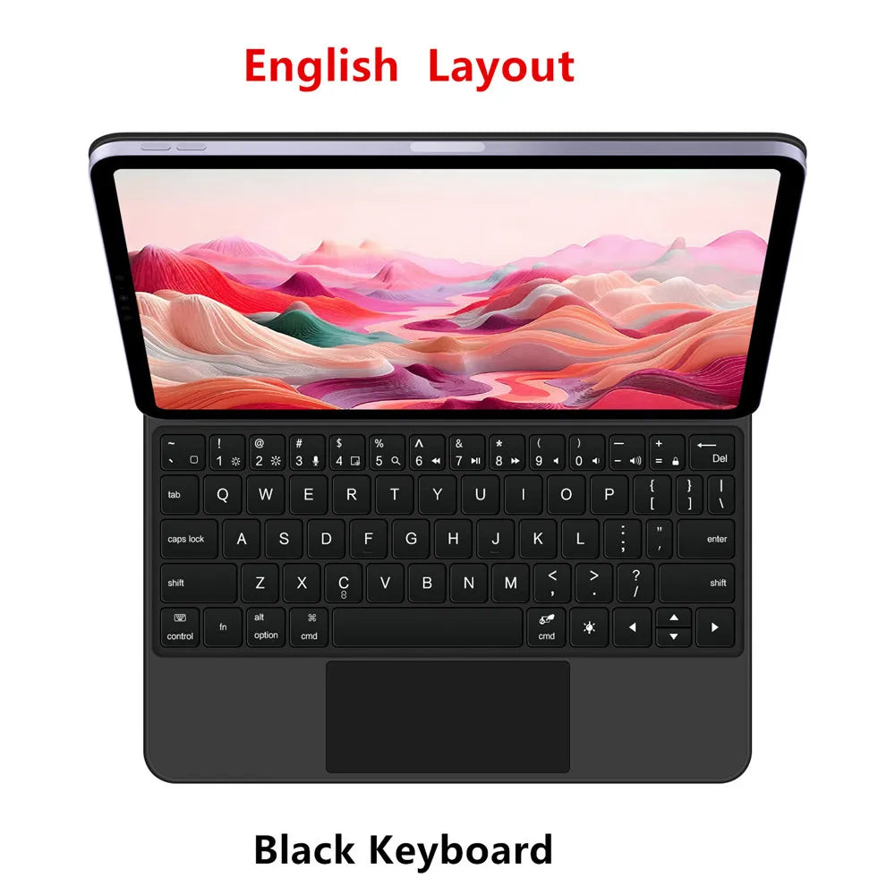 Clavier Bluetooth rétroéclairé pour iPad A16 11e / iPad 10e génération – housse magnétique intelligente 2025