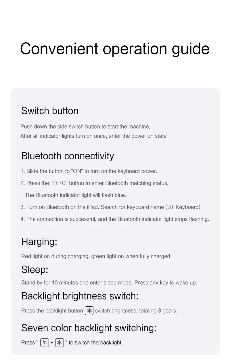 Clavier Bluetooth rétroéclairé pour iPad A16 11e / iPad 10e génération – housse magnétique intelligente 2025