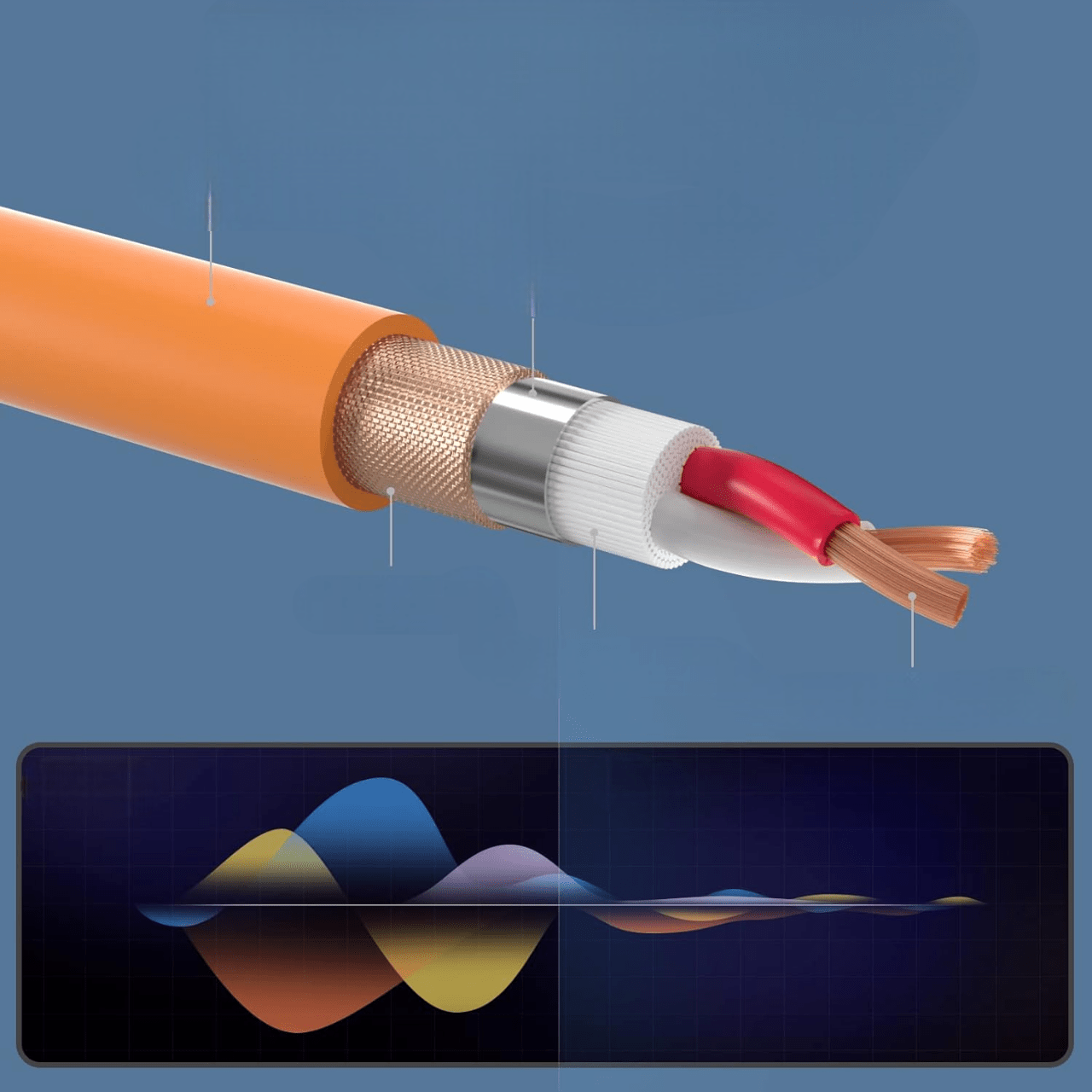 Cable XLR Male Femelle - MicrophoneExtensionCable™ - Orange - Coin Numérique