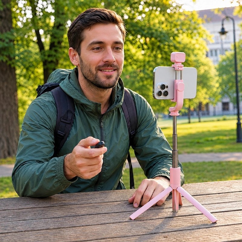 Trépied téléphone pliable et perche selfie | StablePro - Coin Numérique