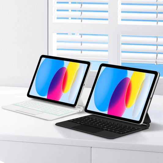 Clavier Bluetooth rétroéclairé pour iPad A16 11e / iPad 10e génération – housse magnétique intelligente 2025