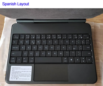 Clavier Bluetooth rétroéclairé pour iPad A16 11e / iPad 10e génération – housse magnétique intelligente 2025