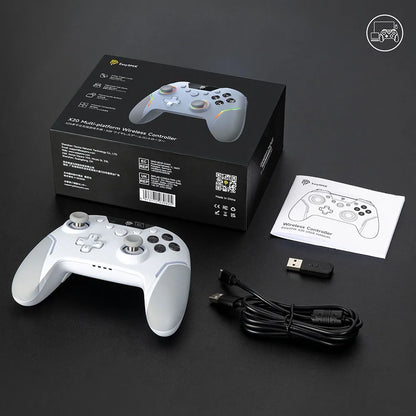 Manette sans fil EasySMX X20 – Compatible PC, Switch, TV, téléphone, laptop – Joysticks Hall, gâchettes micro, effets RGB