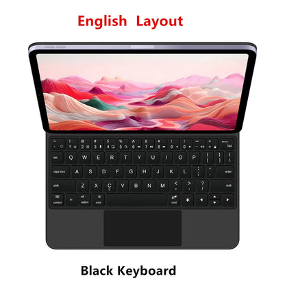 Clavier Bluetooth rétroéclairé pour iPad A16 11e / iPad 10e génération – housse magnétique intelligente 2025