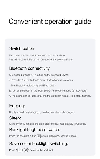 Clavier Bluetooth rétroéclairé pour iPad A16 11e / iPad 10e génération – housse magnétique intelligente 2025