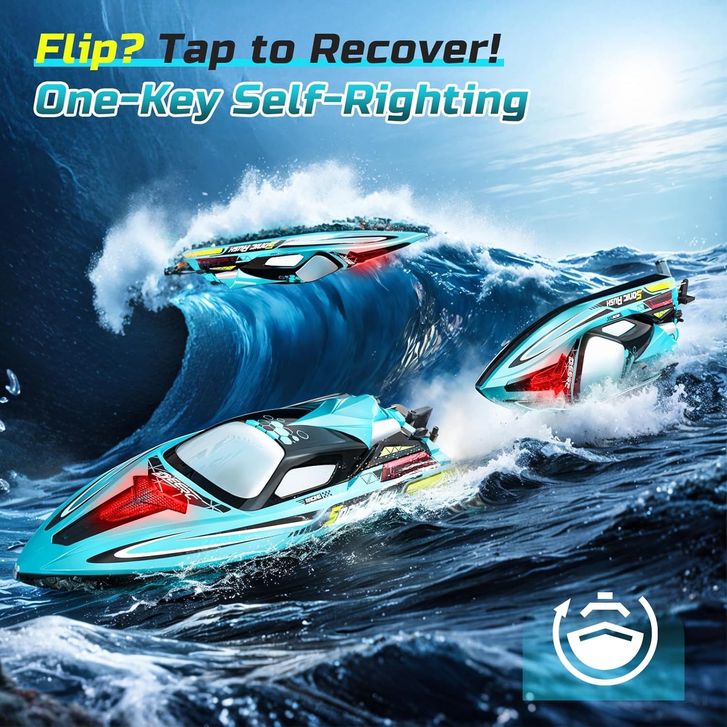 Bateau RC DEERC 3S Brushless – Ultra Rapide 55 km/h, LED - Coin Numérique