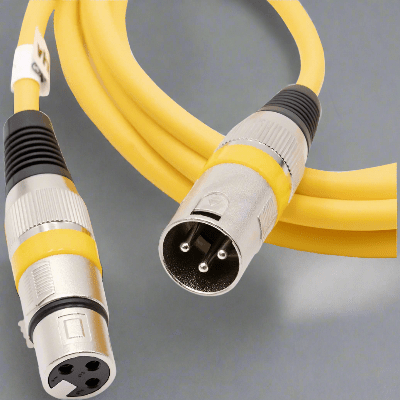 Cable XLR Male Femelle - MicrophoneExtensionCable™ - Jaune - Coin Numérique