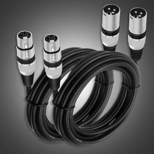 Cable XLR Male Femelle - MicrophoneExtensionCable™ - Noir - Coin Numérique