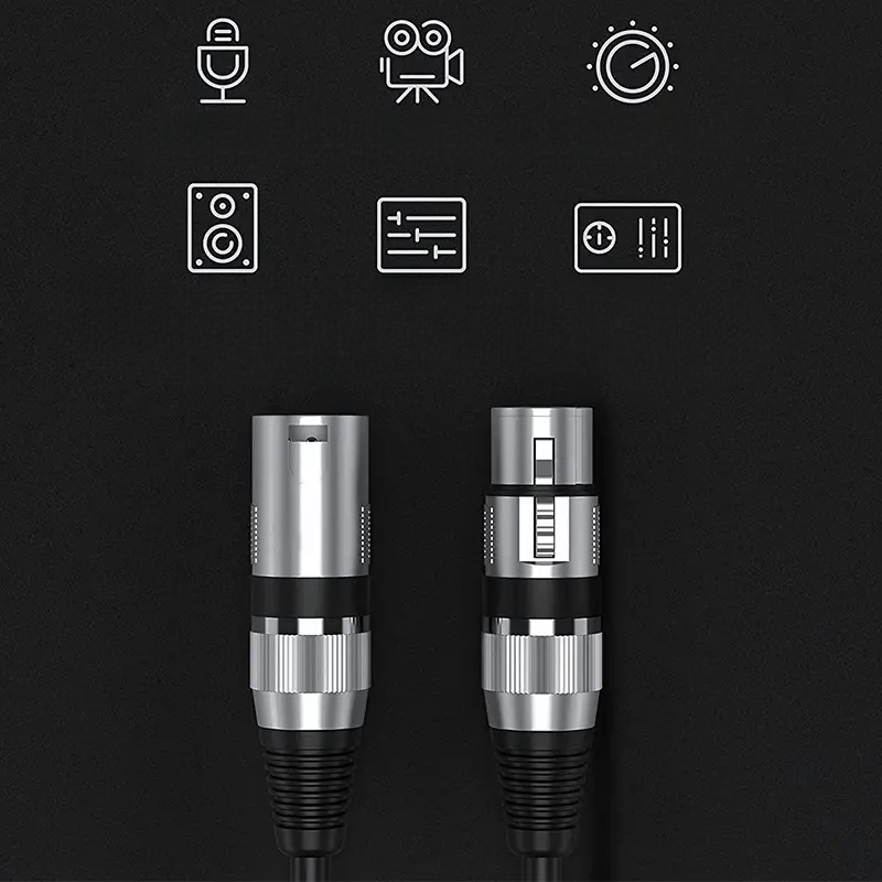 Cable XLR Male Femelle - MicrophoneExtensionCable™ - Noir - Coin Numérique