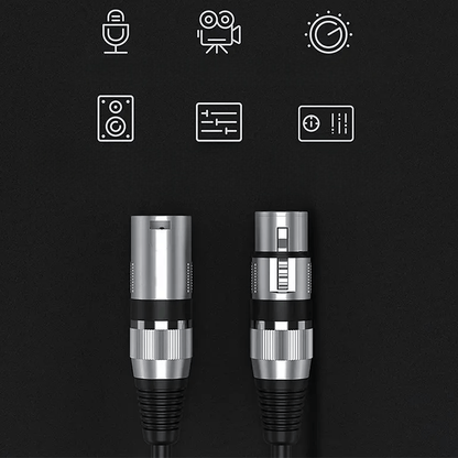 Cable XLR Male Femelle - MicrophoneExtensionCable™ - Noir - Coin Numérique