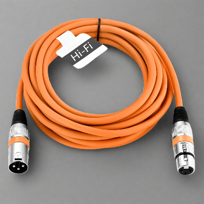 Cable XLR Male Femelle - MicrophoneExtensionCable™ - Orange - Coin Numérique