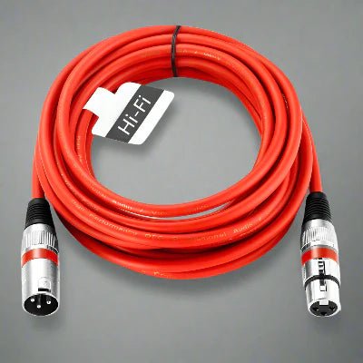 Cable XLR Male Femelle - MicrophoneExtensionCable™ - Rouge - Coin Numérique