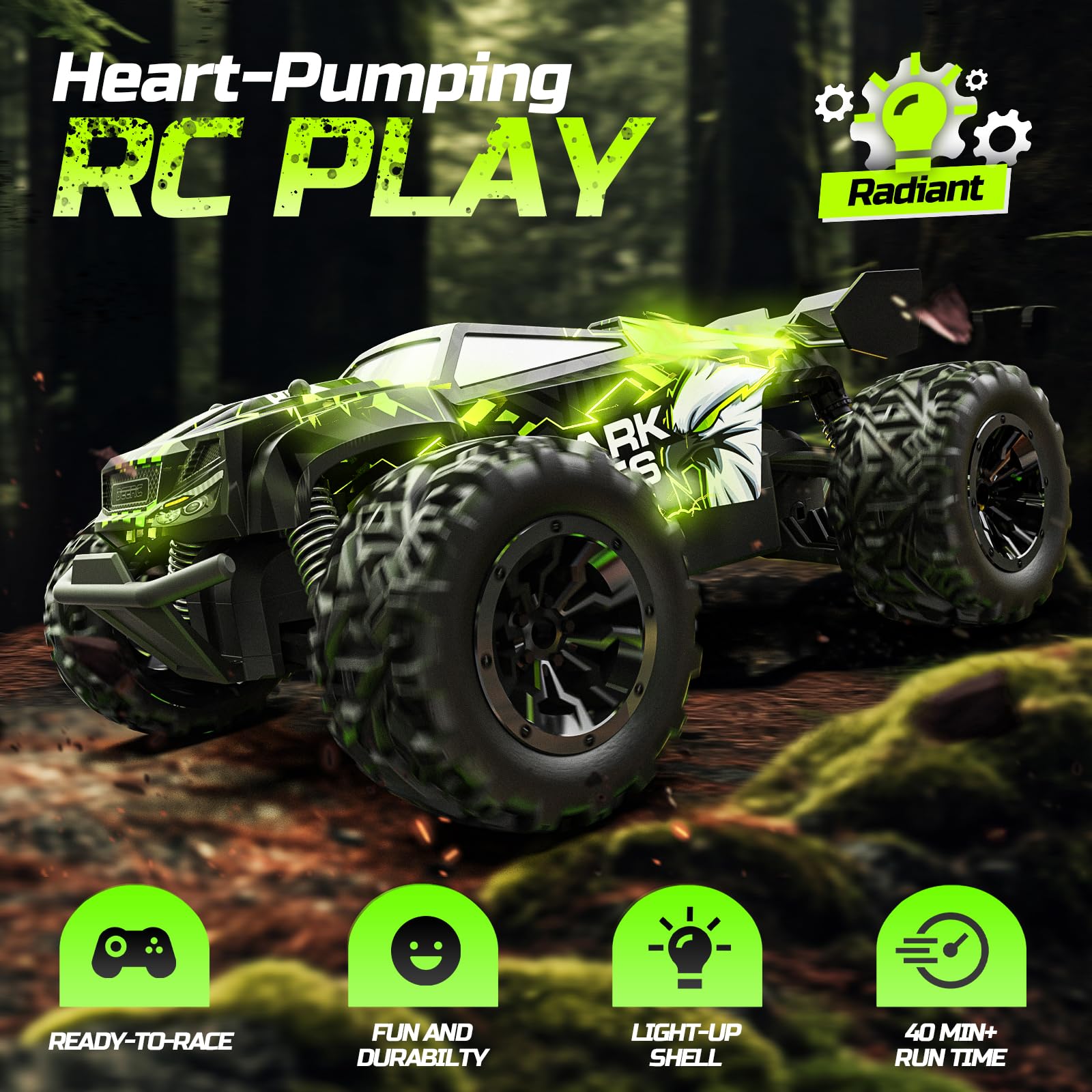Camion Monstre RC Lumineux – Thème Aigle | DEERC S767 - Coin Numérique