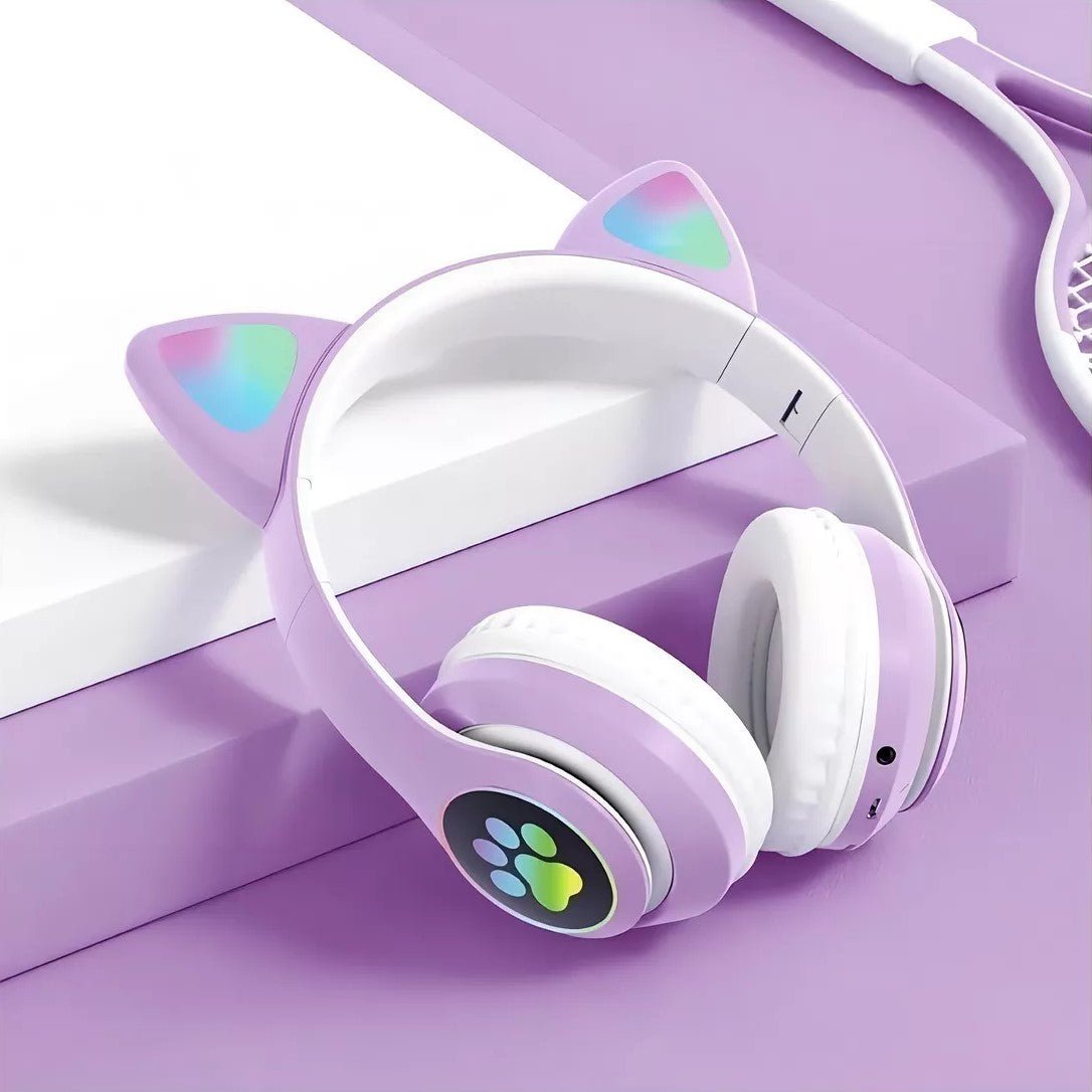 Casque Bluetooth - MeowTune™ - Mauve - Coin Numérique