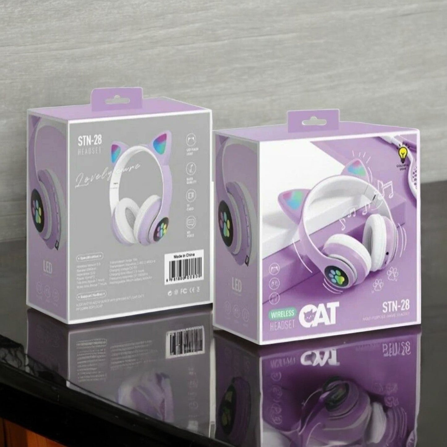 Casque Bluetooth - MeowTune™ - Mauve - Coin Numérique