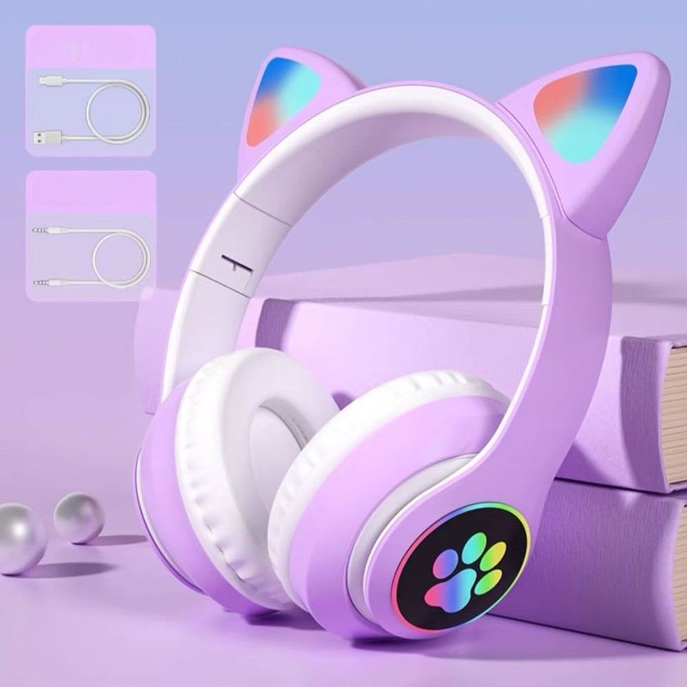 Casque Bluetooth - MeowTune™ - Mauve - Coin Numérique