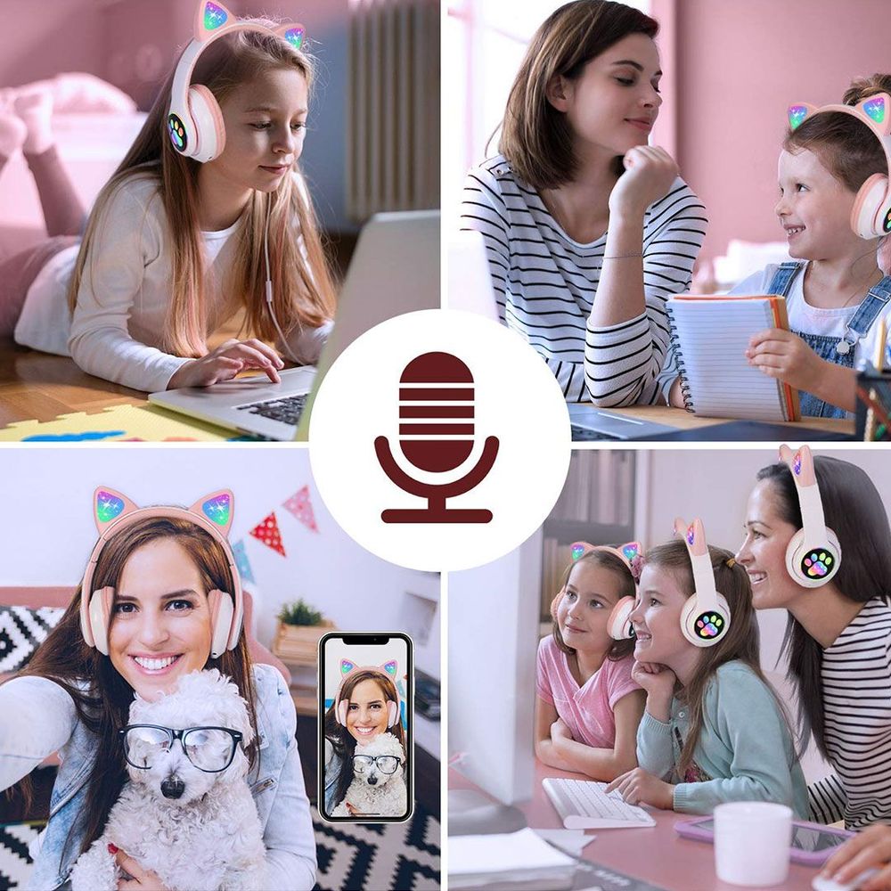 Casque Bluetooth - MeowTune™ - Rose - Coin Numérique