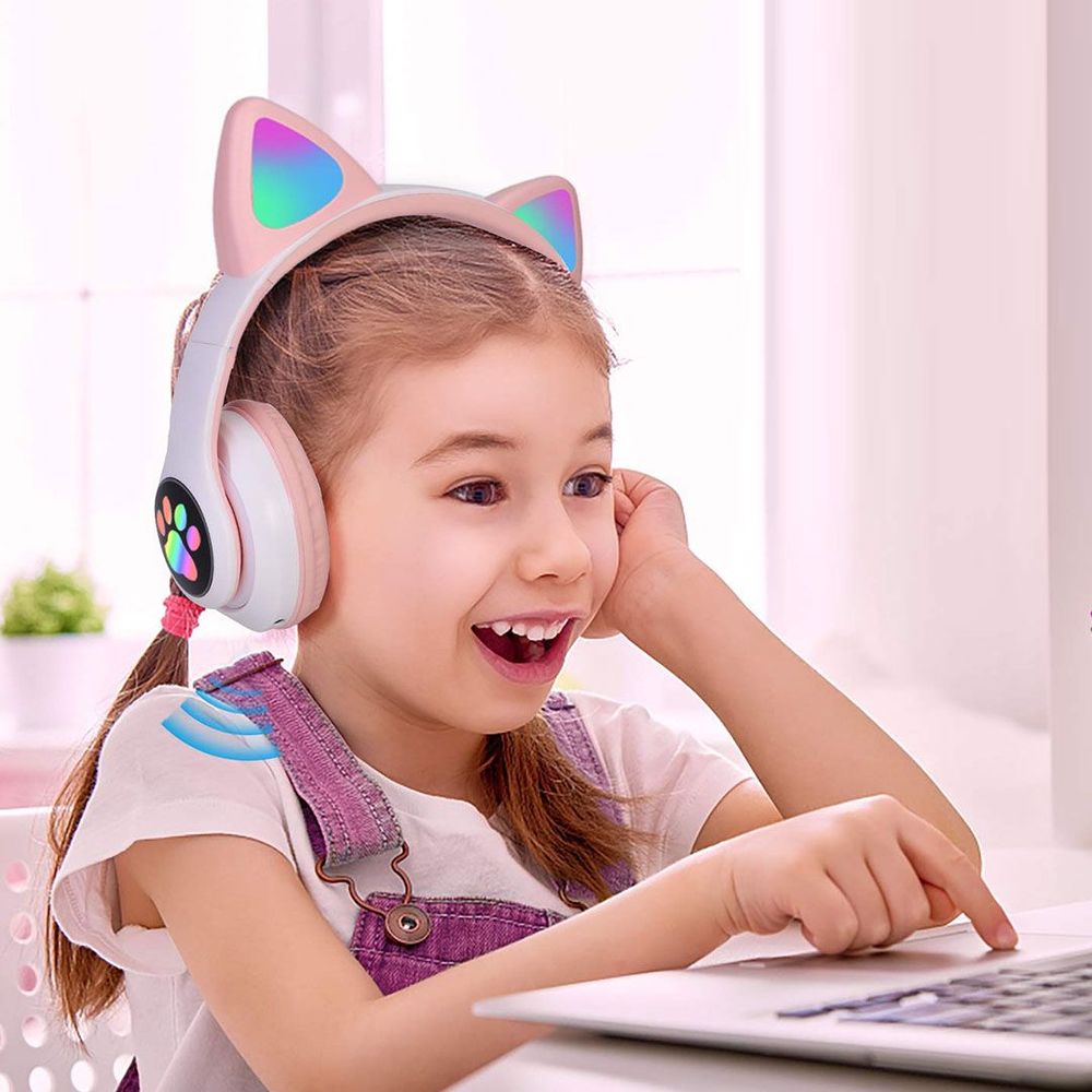 Casque Bluetooth - MeowTune™ - Rose - Coin Numérique