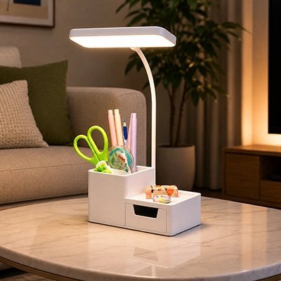 Lampe de bureau LED avec rangement | LumiDesk - Coin Numérique