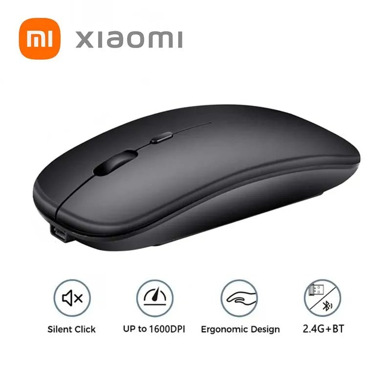 Souris Xiaomi sans fil 2.4GHz & Bluetooth – USB rechargeable, silencieuse, ergonomique, DPI réglable - Coin Numérique