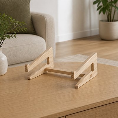 Support ordinateur portable | Design aspect bois - Coin Numérique