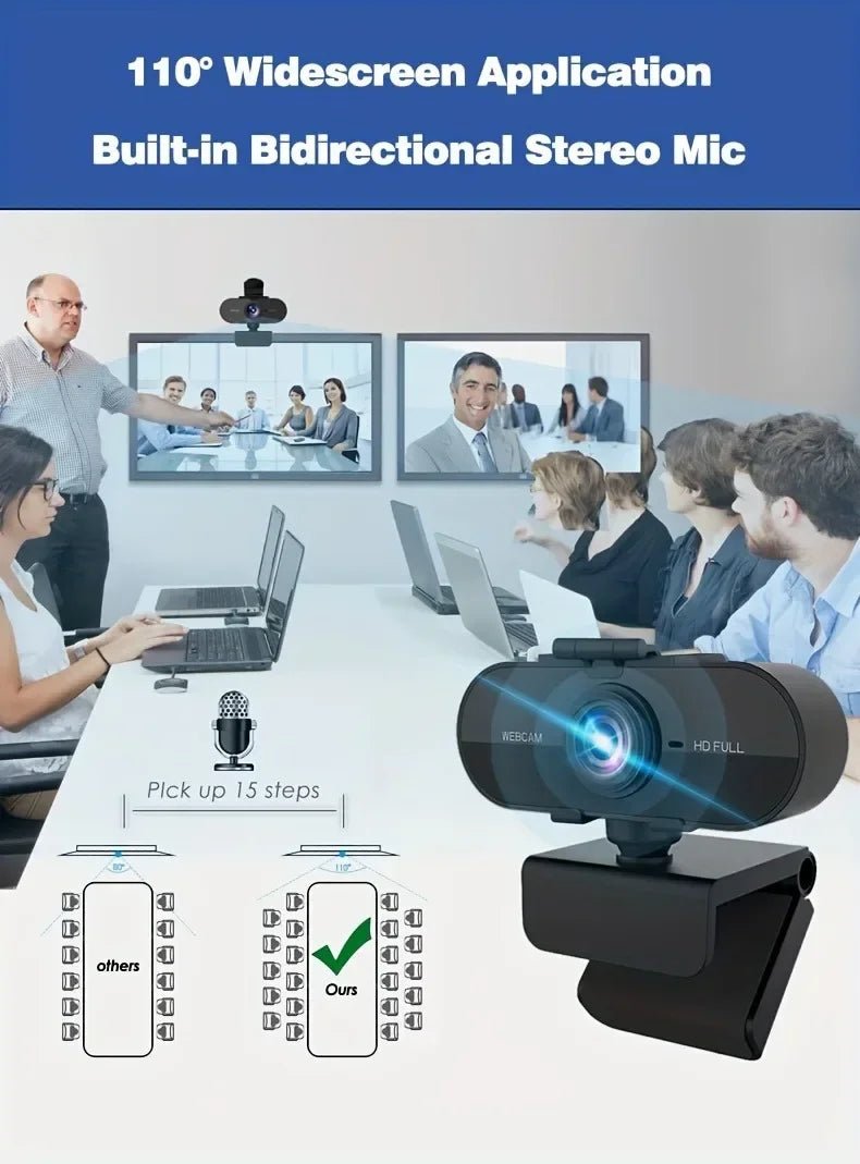 Webcam PC | 1080P Full HD avec support - Coin Numérique