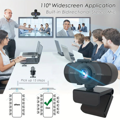 Webcam PC | 1080P Full HD avec support - Coin Numérique